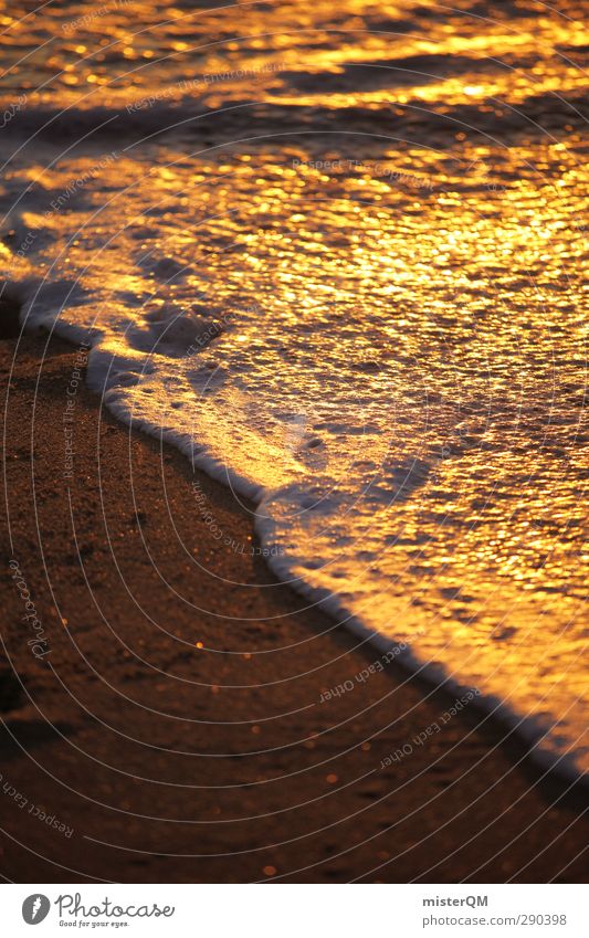 Golden Waves II Kunst ästhetisch Zufriedenheit Idylle ruhig abgelegen Wellen Meer Meerwasser Brandung Romantik Ferien & Urlaub & Reisen Urlaubsfoto Urlaubsort