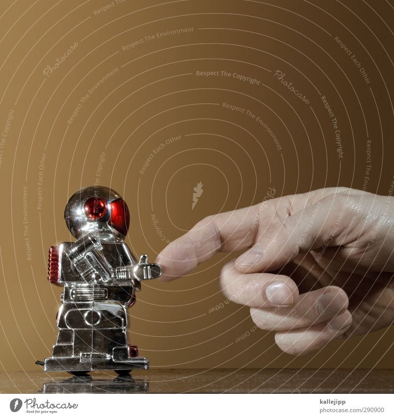 michelangelo 2.0 Wirtschaft Industrie Business Mensch maskulin Mann Erwachsene Leben Hand Finger 1 Ziel Zukunft Roboter Robotik Technik & Technologie innovativ
