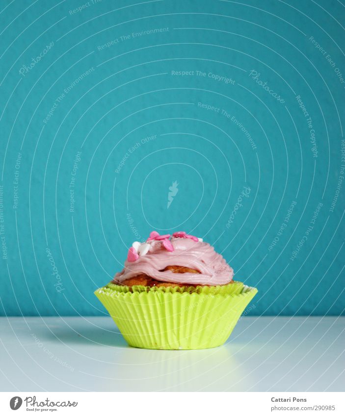 süßes Nichtstun Lebensmittel Teigwaren Backwaren Kuchen Dessert Süßwaren Muffin Cupcake Ernährung Kaffeetrinken Fingerfood klein lecker blau grün rosa weiß Herz
