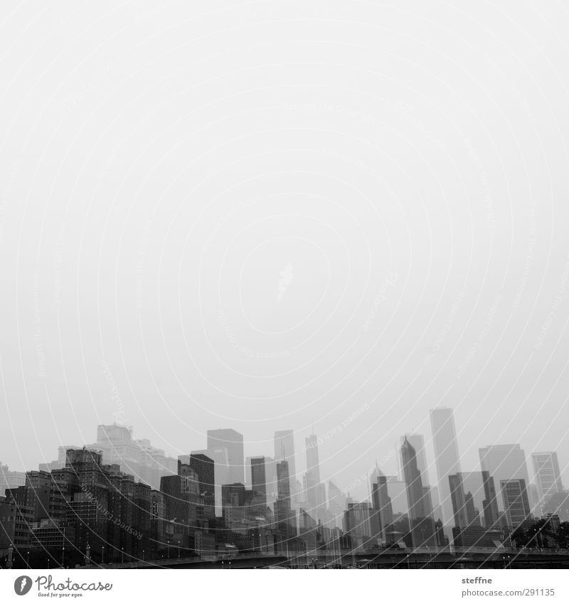 Skyskylineline | Tetris 3d Wolkenloser Himmel Chicago USA Stadt Stadtzentrum Skyline überbevölkert Hochhaus Doppelbelichtung Schwarzweißfoto Außenaufnahme