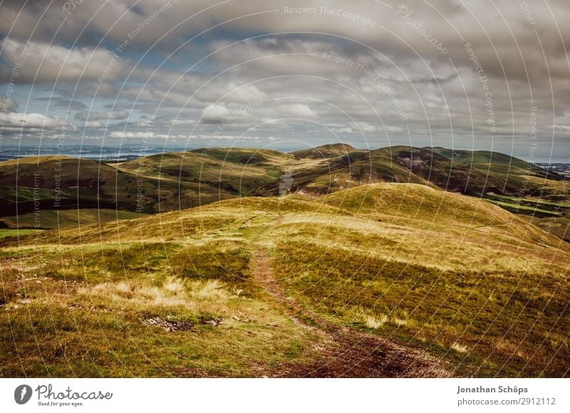 Pentland Hills nahe Edinburgh, Schottland Berge u. Gebirge wandern Natur Landschaft Urelemente Luft Himmel Sommer Klima Schönes Wetter Feld grün Aussicht