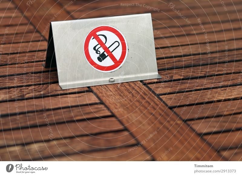 heiße Luft | nein! Tisch Verbotsschild Holz Metall Zeichen Schilder & Markierungen Hinweisschild Warnschild braun weiß Gesundheit Verbote Rauchen verboten
