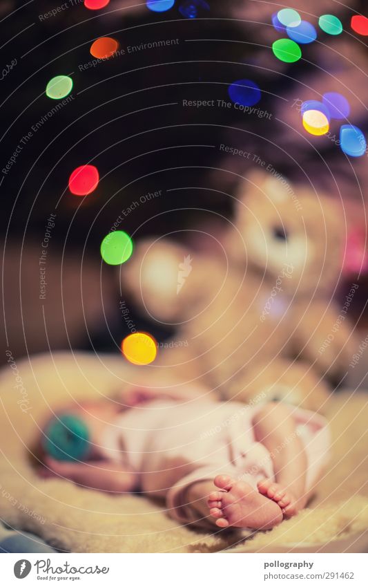 Lalelu Mensch feminin Baby Kindheit Leben Fuß 1 0-12 Monate Gefühle Stimmung Freude Glück Fröhlichkeit Zufriedenheit Lebensfreude schlafen Teddybär
