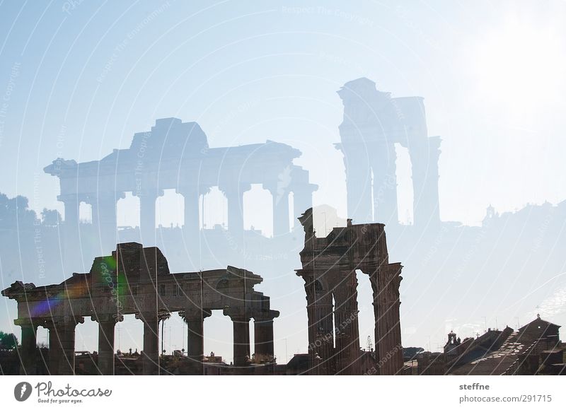 Nah an der Sonne gebaut Sonnenlicht Schönes Wetter Rom Italien Hauptstadt Altstadt Ruine Bauwerk Sehenswürdigkeit Forum Romanum ästhetisch Doppelbelichtung