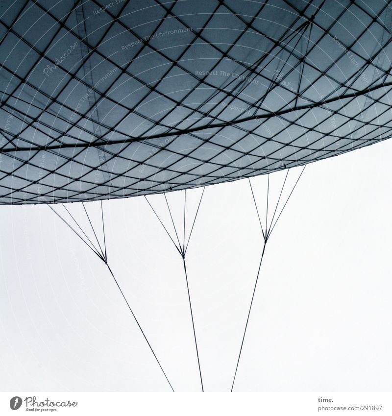 Bigness Seil Befestigung Ballone Schnur Kunststoff fahren fliegen gigantisch grau Design einzigartig Kommunizieren Lebensfreude Netzwerk Ordnung skurril