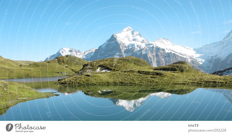 Schweizerische Idylle Ausflug Sommer Berge u. Gebirge Natur Landschaft Wasser Himmel Herbst Alpen blau grün Bachalpsee Grindelwald Reflexion & Spiegelung