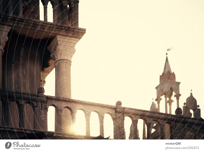 Shine on. Kunst ästhetisch Venedig Bauwerk Fassade Geländer fantastisch Turm Veneto San Marco Basilica Gold Italien Farbfoto Gedeckte Farben Außenaufnahme