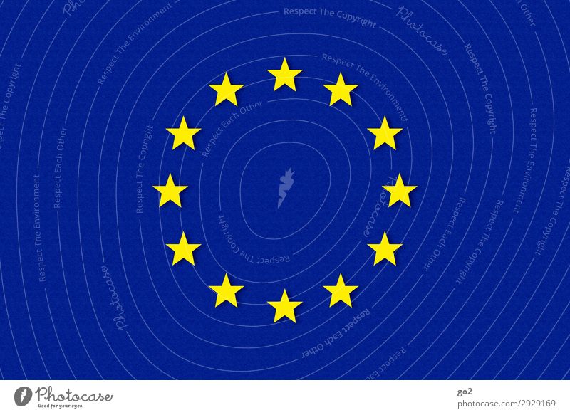 Europa Zeichen Fahne Stern (Symbol) blau gelb Freiheit Gesellschaft (Soziologie) Politik & Staat Zukunft brexit Europafahne Europäisches Parlament Farbfoto