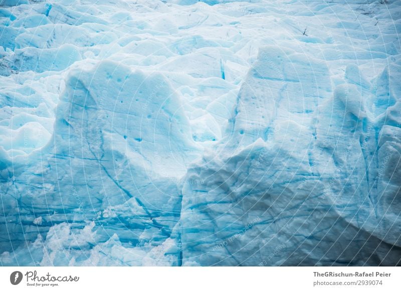 Gletscher Natur bedrohlich blau türkis weiß Eisscholle kalt Schnee Wasser Riss Strukturen & Formen Farbfoto Außenaufnahme Menschenleer Textfreiraum oben
