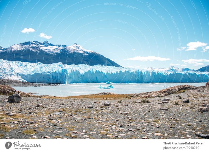 Perito Moreno Gletscher Umwelt Natur blau türkis weiß Sonnenstrahlen Eisscholle Eisberg Berge u. Gebirge Argentinien Küste See Wolken beeindruckend entdecken