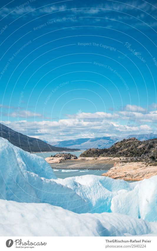 Perito Moreno - Gletscherwanderung Umwelt Natur Landschaft blau weiß Küste See Perito Moreno Gletscher Schnee Eis Wolken Kontrast Schatten Licht Farbfoto