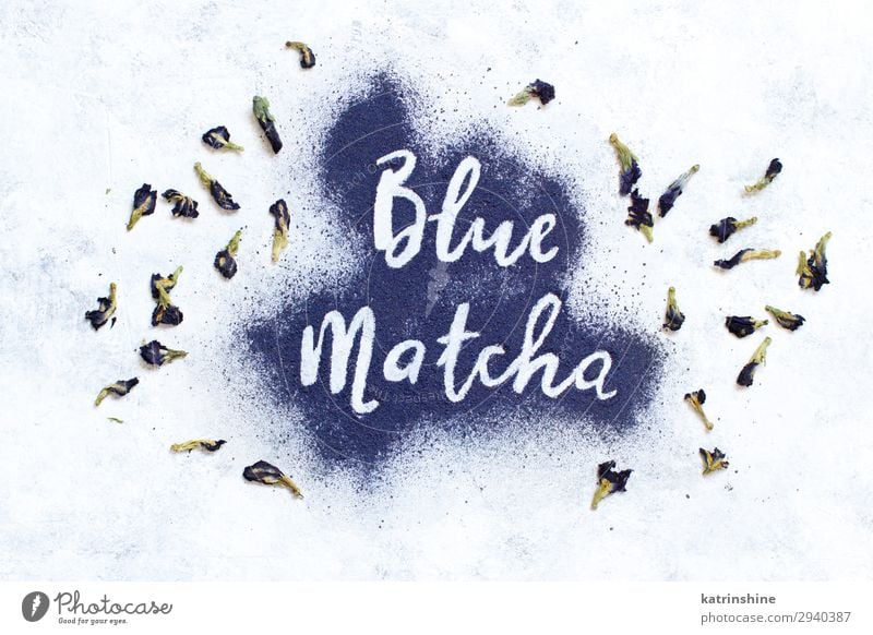 Schmetterlingserbsenpulver Vegetarische Ernährung Tee Blume natürlich blau weiß Energie blaues Streichholz Wort Trockenblumen Pulver Antioxidans Matcha