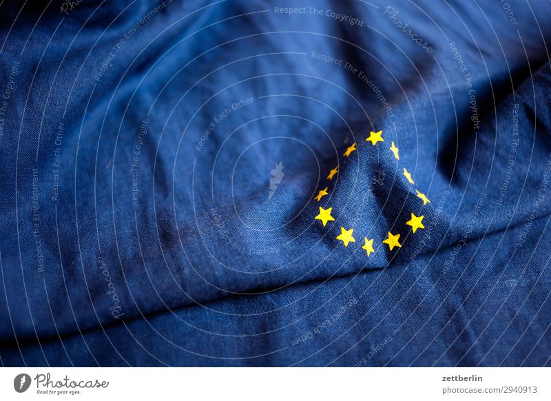 Europa Baumwolle blau brexit Design euro Europafahne Fahne Falte gelb Stoff gold Kreis Stern (Symbol) Symbole & Metaphern Textilien Wahrzeichen Menschenleer