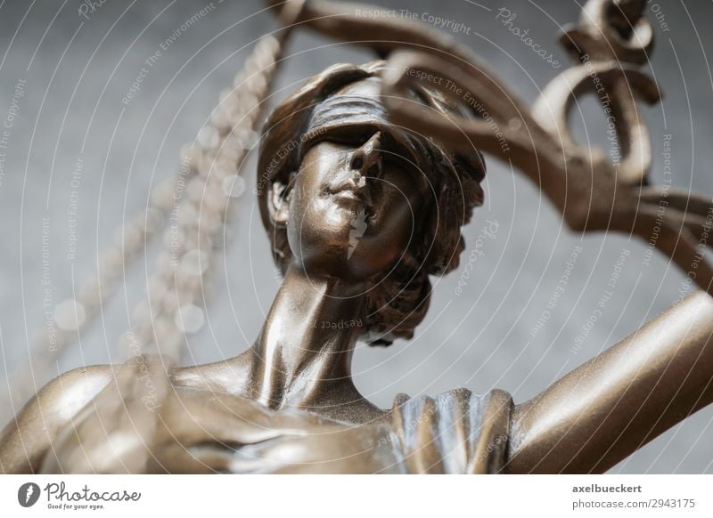Justitia Beruf Business Skulptur Gerechtigkeit blind Symbole & Metaphern Statue Bronze Legislative Augenbinde Gesetze und Verordnungen Rechtssicherheit