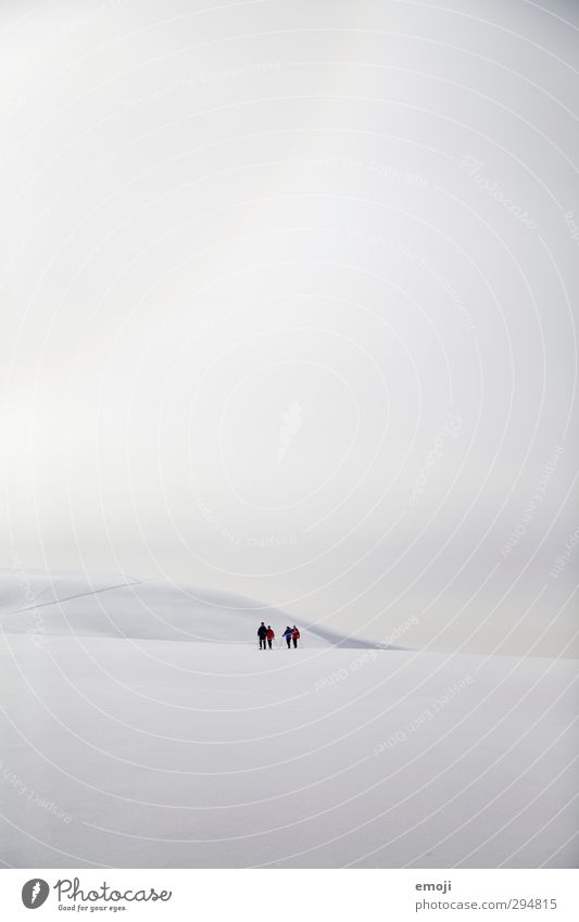 Schneeschuhläufer 4 Mensch Menschengruppe Umwelt Natur Himmel Wolken Winter Alpen Berge u. Gebirge Gipfel Schneebedeckte Gipfel hell kalt weiß Ferne abgelegen
