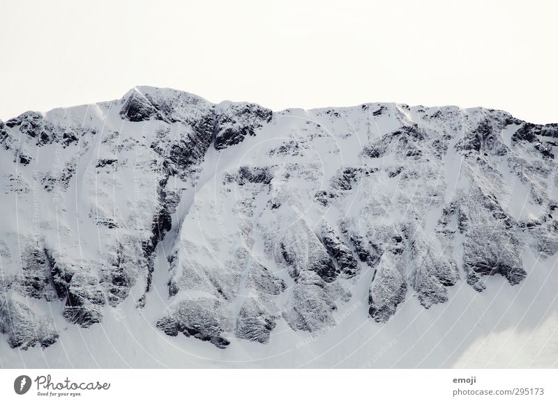 skizze Umwelt Natur Himmel Winter Schnee Felsen Alpen Berge u. Gebirge Gipfel Schneebedeckte Gipfel kalt weiß Schwarzweißfoto Außenaufnahme Menschenleer