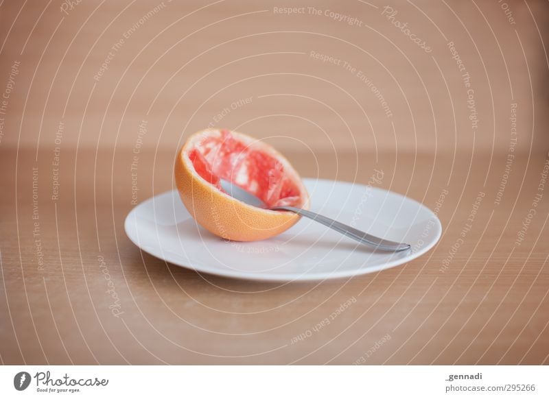 Great Grapefruit Lebensmittel Frucht Ernährung Frühstück Vegetarische Ernährung Diät Fasten Slowfood Teller Löffel braun orange rot Gesundheit lecker sauer