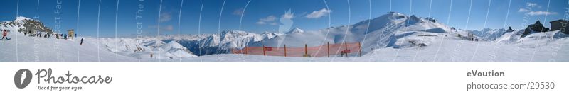 Hintertux - Panorama vom Gipfel Tux Gletscher Panorama (Aussicht) Sport blau Sonne groß