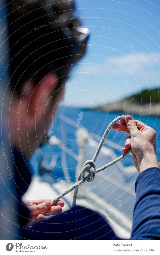#S# Knoten II Mensch Junger Mann Jugendliche Glück Segel Segelboot Segelschiff Knotenpunkt Meer Urlaubsfoto genießen Freizeit & Hobby üben palstek Segeltörn