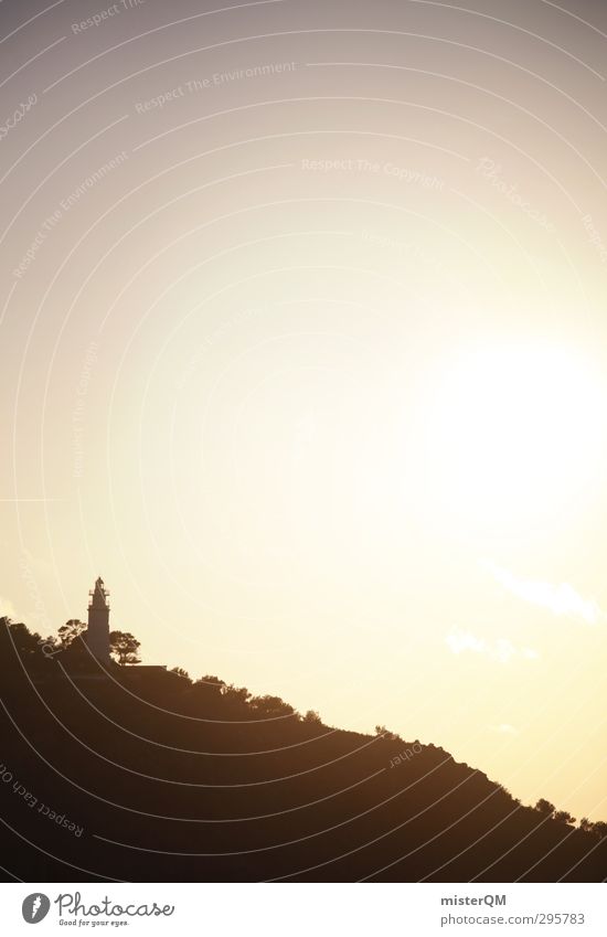 Sonnenturm. Kunst ästhetisch Zufriedenheit Turm Leuchtturm Insel Berge u. Gebirge Sonnenlicht Sonnenstrahlen Sonnenuntergang Sonnenbad Sonnenenergie Romantik