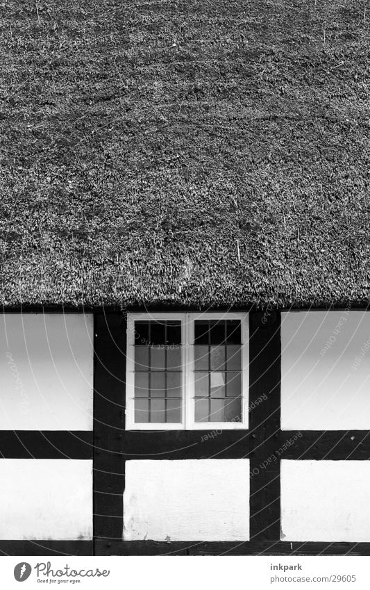 Einfach Reetdach Holz Fenster Stroh Fachwerkfassade historisch alt