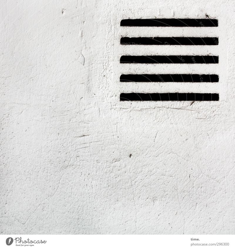 Maurer-Zen Mauer Wand Lüftungsschlitz Lüftungsschacht Schlitz ästhetisch eckig einfach fest trocken schwarz weiß Design Gelassenheit Zufriedenheit Inspiration