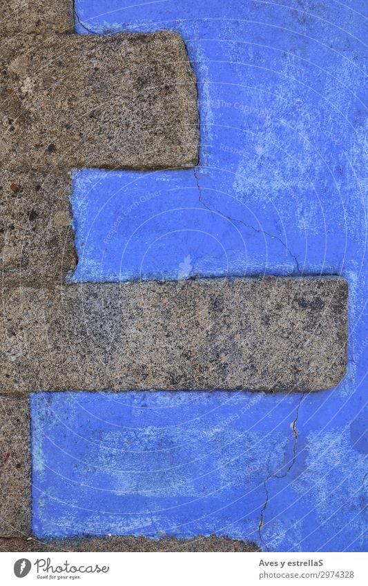 Blaue Wand mit Steinmauern Backstein Baustein Konsistenz alt Muster Zement Architektur Gebäude Konstruktion Block Beton Oberfläche Strukturen & Formen abstrakt