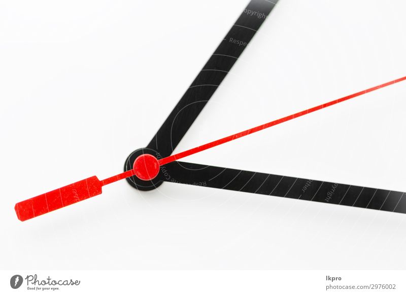 Uhr auf weißem Hintergrund Erfolg Arbeit & Erwerbstätigkeit Büro Business beobachten dreckig modern rot schwarz Idee Zukunft Zeit Entwurf Frist vereinzelt