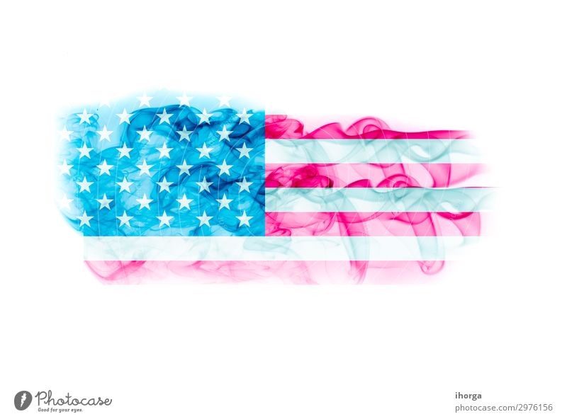 United States Flagge mit Rauchstruktur auf weißem Hintergrund Freiheit Feste & Feiern Denkmal Streifen Fahne blau rot Ehre Farbe Selbstständigkeit Juli USA