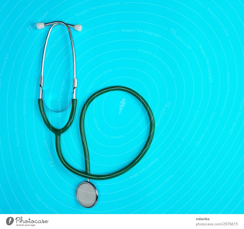 grünes medizinisches Stethoskop Gesundheitswesen Behandlung Krankheit Medikament Wissenschaften Prüfung & Examen Arzt Krankenhaus Werkzeug Metall Herz hören