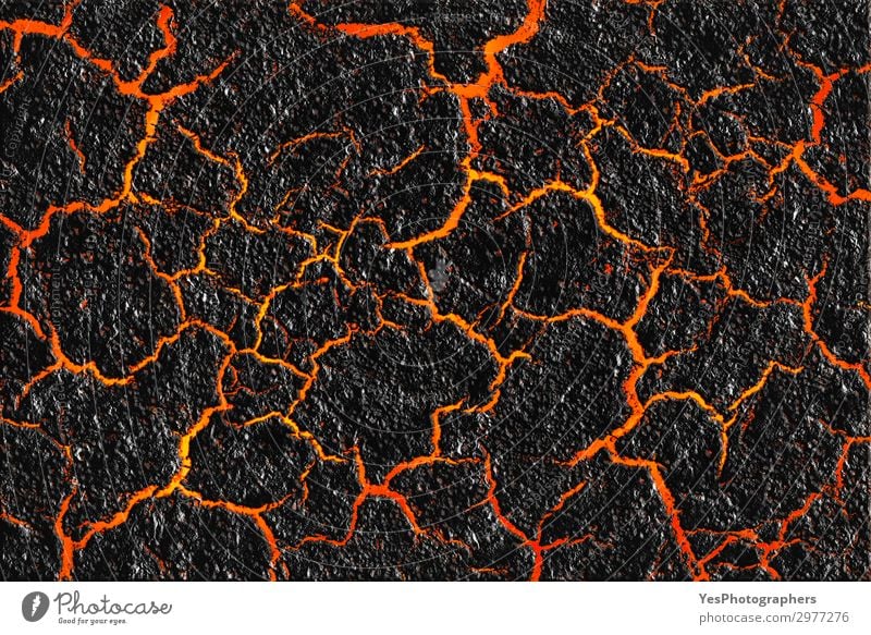 Lava-Textur und gerissene Bodenoberfläche Design Berge u. Gebirge Natur Erde Felsen Vulkan heiß natürlich rot schwarz Zerstörung Hintergrund Brandwunde brennend