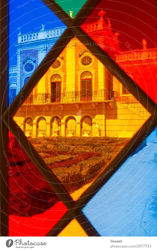 farbige Glasmalerei, estoi-portugal Reichtum Haus Kunst Palast Gebäude Architektur Fenster alt authentisch außergewöhnlich Coolness schön einzigartig retro
