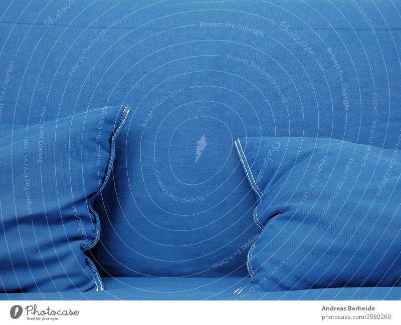 Mach blau Stil Innenarchitektur Dekoration & Verzierung Möbel Sofa einfach elegant trendy maritim weich pillow blue velvet fabric Hintergrundbild texture