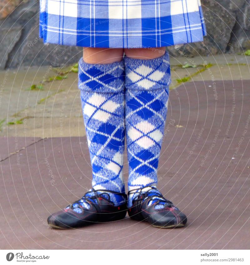 Haute Couture | scottish style... Kniestrumpf Karo kariert tanzen Tanzschuhe Burlington blau königsblau Ballett Mode traditionell schottisch Schottland