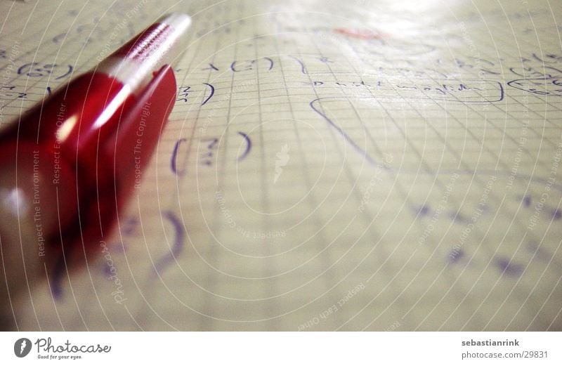 ziffernblatt Schreibstift Mathematik Kugelschreiber Blatt Papier Schulunterricht Ziffern & Zahlen vektor Schule