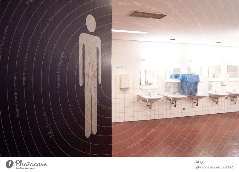 "eintreten" Waschhaus Herr urinieren Piktogramm Neonlicht Architektur Toilette