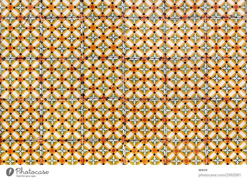 old pattern from historical glazed wall tiles Fassade exotisch retro mehrfarbig Pattern copy space nobody traditional custom Farbfoto Menschenleer