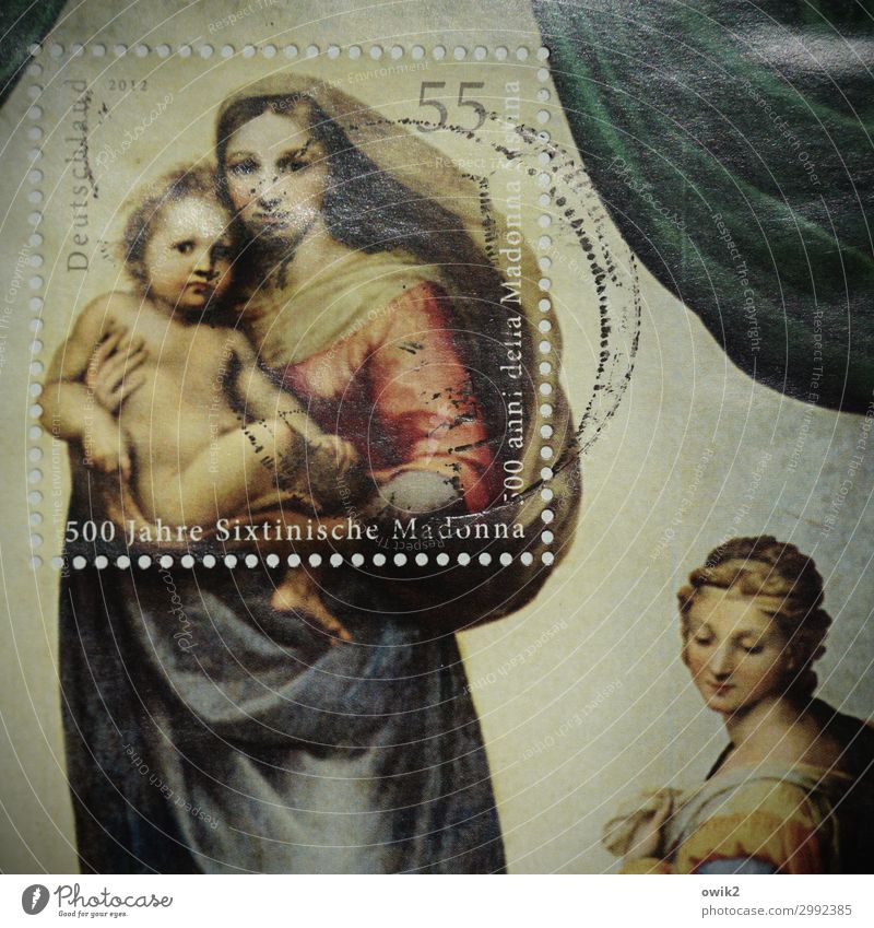 Madonna Baby Kleinkind Junge Frau Jugendliche Familie & Verwandtschaft 3 Mensch Kunst Kunstwerk Gemälde Sixtinische Madonna Briefmarke Sonderbriefmarken Gesicht