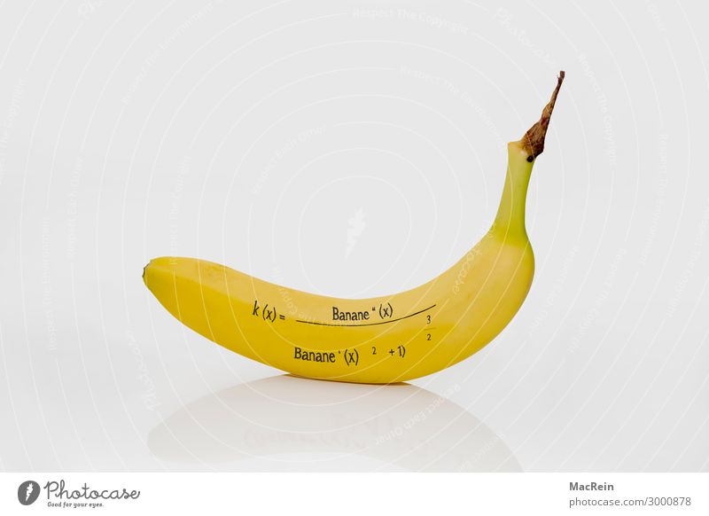 Bananenformel Lebensmittel Frucht gelb Formel Textfreiraum Nahrungsergänzungsmittel krumm rechnen Menschenleer
