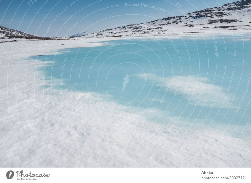 Eisige Lagune Natur Klimawandel Schönes Wetter Frost Schnee Skandinavien Inspiration Risiko Vergänglichkeit Versicherung Vertrauen Zusammenhalt Hintergrundbild