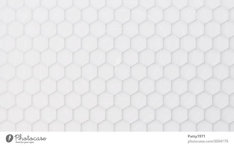 Hexagon Hintergrund - 3D Render Sechseck Wabe Strukturen & Formen Hintergrundbild Zeichen Ornament eckig Sauberkeit weiß Netzwerk Symmetrie