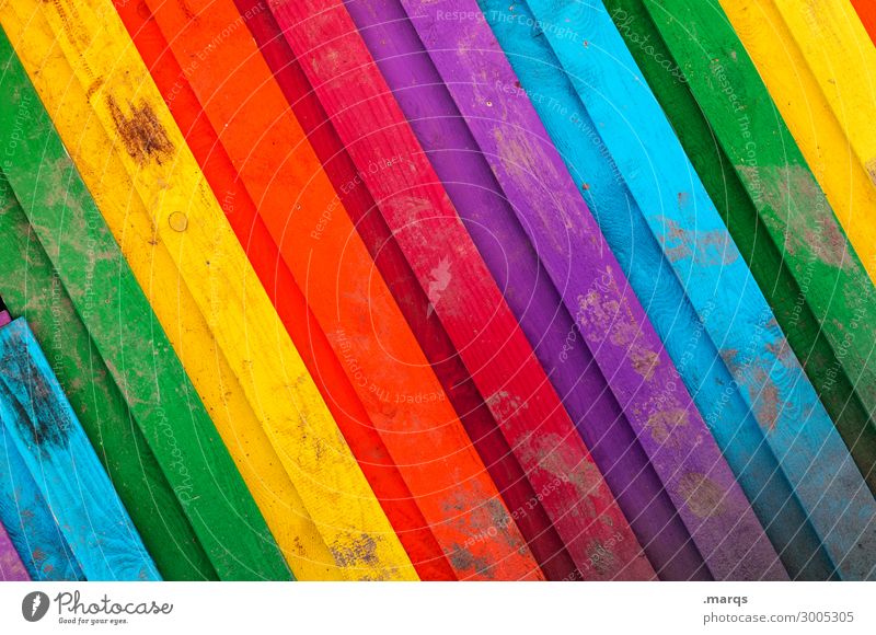 Regenbogen (Nahaufnahme) Zaun Holzzaun dreckig schön mehrfarbig Farbe spektral Hintergrundbild Farbfoto Außenaufnahme Muster Menschenleer Textfreiraum links