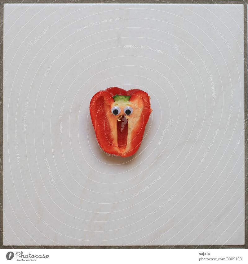 foodface - den mund aufreissen Gemüse gesund Gesicht Gesichtsausdruck emotional Mund Innenaufnahme Auge Hintergrund neutral Food Gefühle Stimmung Lebensmittel