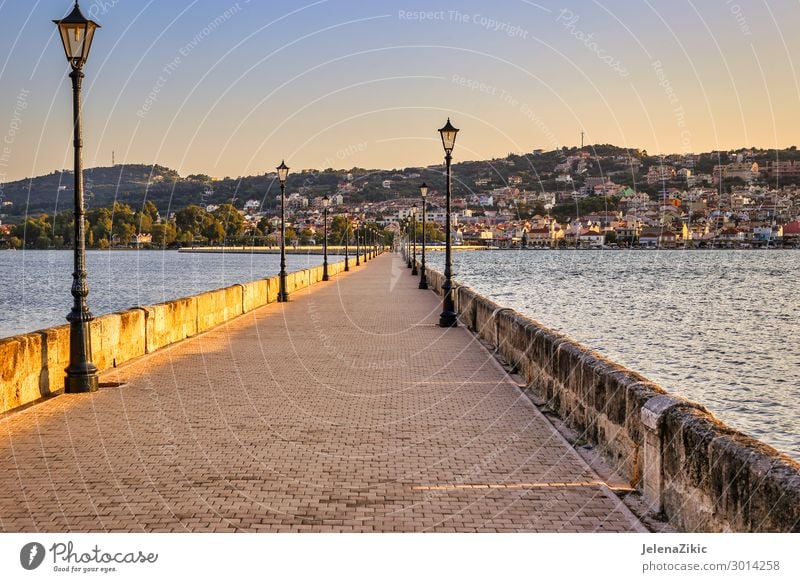 De Bosset Brücke am Seeufer in Argostoli, Kefalonia, Griechenland schön Ferien & Urlaub & Reisen Tourismus Ausflug Abenteuer Städtereise Sommer Sommerurlaub