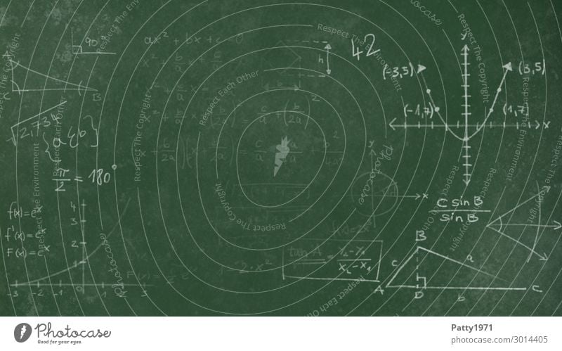 Mathematik auf grüner Schultafel Bildung Wissenschaften Schule Tafel Studium Physik Hintergrundbild Zeichen Schriftzeichen Ziffern & Zahlen Kreidezeichnung