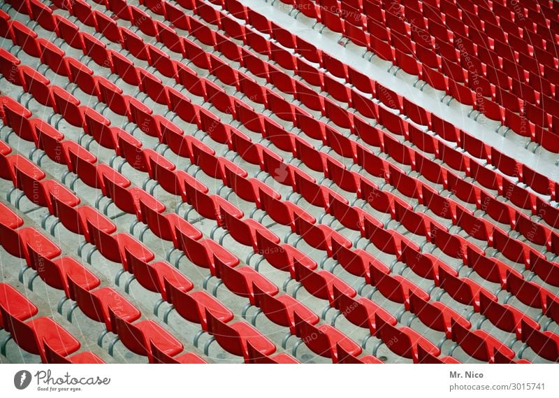 Nordkurve Publikum Tribüne Sportstätten Sportveranstaltung Stadion rot sitzen nebeneinander Bestuhlung Sitzgelegenheit Platz hinsetzen Freizeit & Hobby