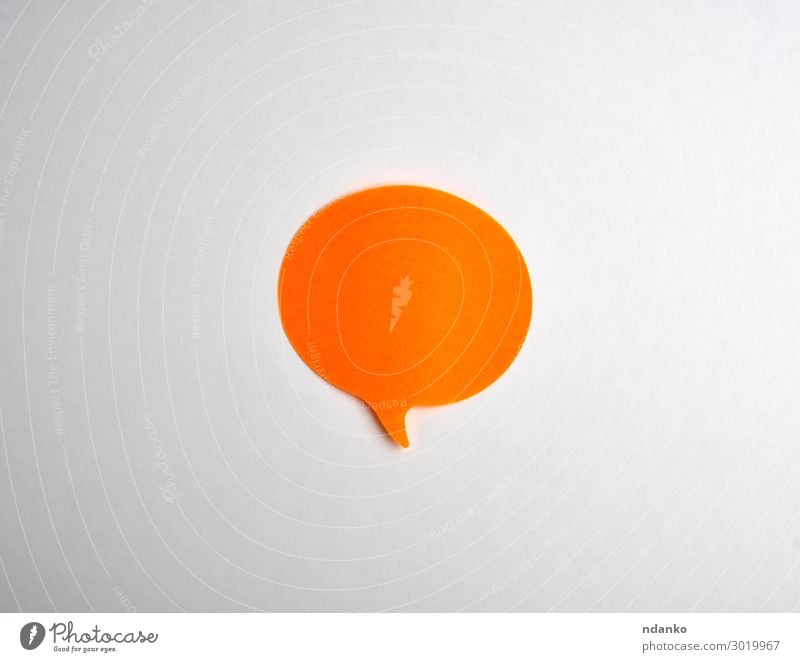 orangefarbene Papierwolke Aufkleber Büro Business sprechen Wolken Denken Kommunizieren weiß Farbe Idee Vorlage Klebstoff Antwort blanko Schaumblase Bulletin