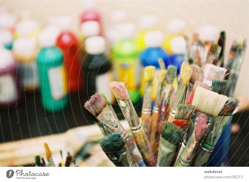Pinsel Gemälde Freizeit & Hobby mehrfarbig Farbe Kreativität