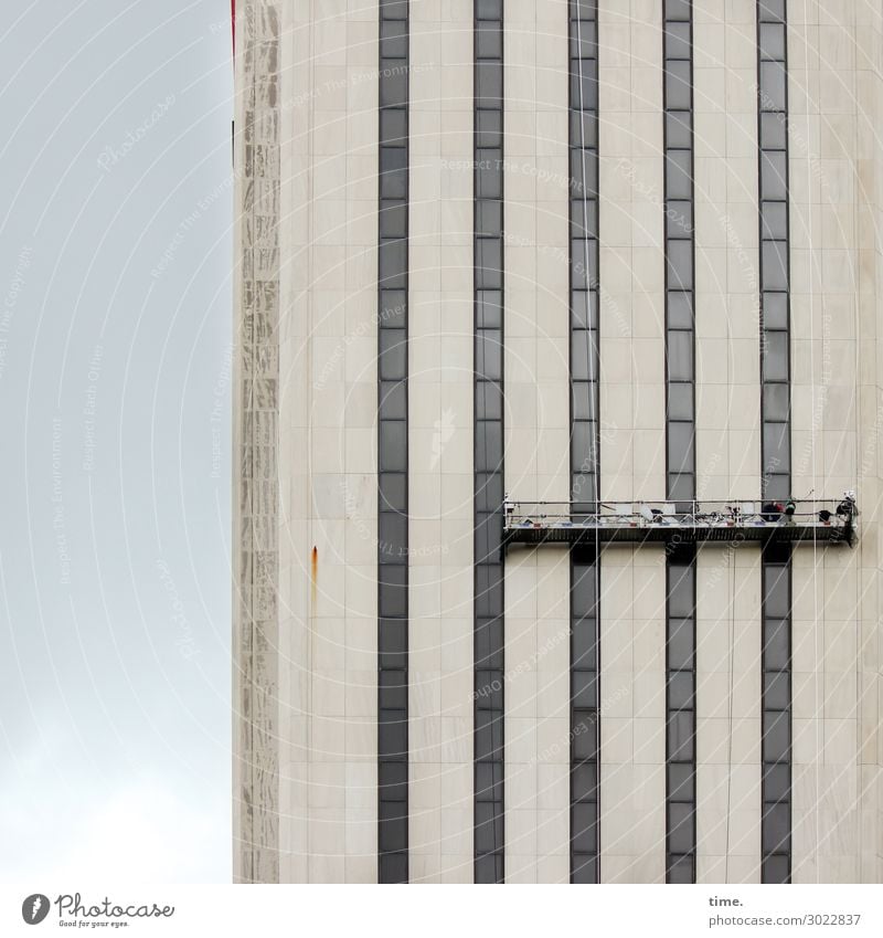 luftig | Fassade aufhübschen Arbeit & Erwerbstätigkeit Arbeitsplatz Baustelle Dienstleistungsgewerbe Handwerk Business New York City Hochhaus Fenster Hebebühne