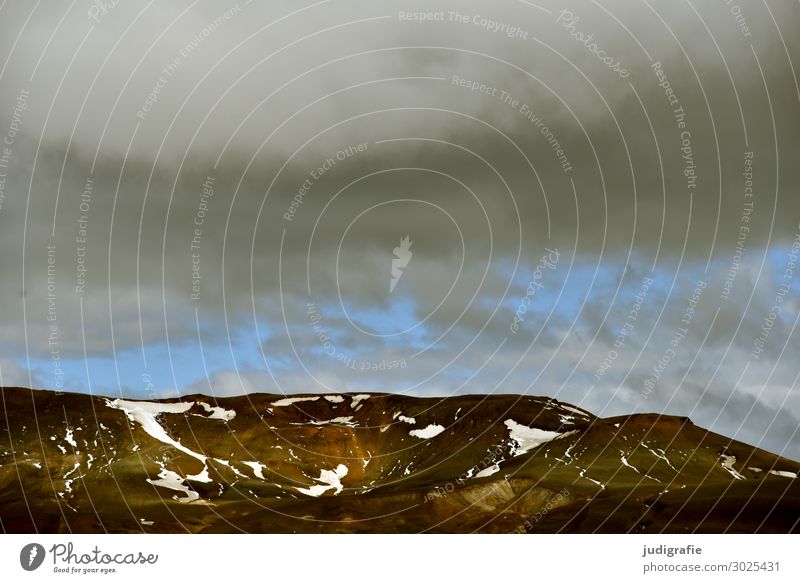 Island Umwelt Natur Landschaft Urelemente Himmel Wolken Klima Wetter Berge u. Gebirge Menschenleer dunkel natürlich wild Stimmung Abenteuer Einsamkeit
